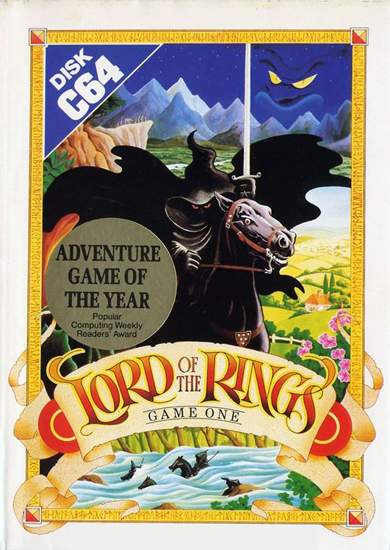 Lord of the Rings box art for Commodore 64